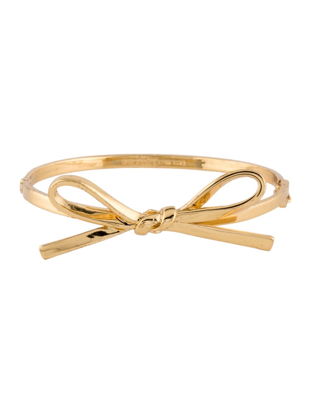 kate spade Skinny Mini Gold Bow Accent Hinged Bangle Bracelet